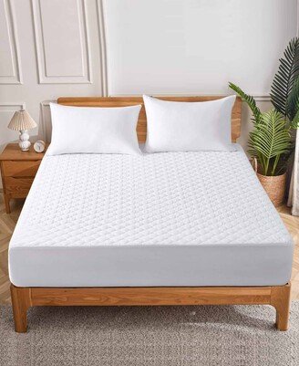 Water-Resistant Four Leaf Quilted Fitted Mattress Protector 18 Deep, King