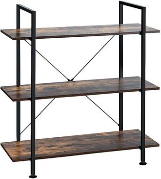 3-Tier Bookshelf Industrial Bookcase Display Shelf Storage Rack - 35.5