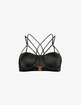 Womens Black Slyph Half-cup Stretch-silk bra