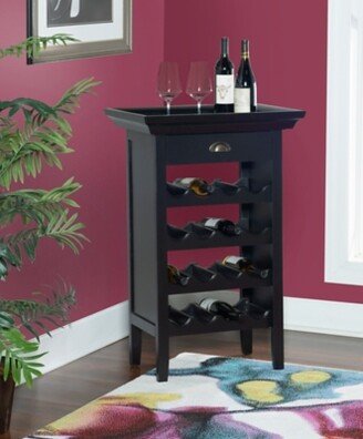 Powell Ava Black and Merlot Wine Cabinet