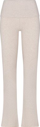 Cotton Jersey Foldover Pant | Heather Oatmeal