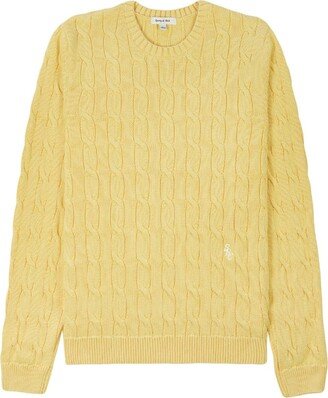 Logo-Embroidered Cable-Knit Jumper-AB