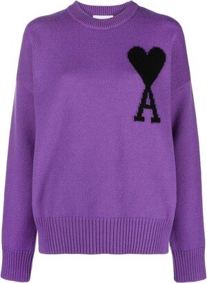 Logo-Intarsia Wool Jumper-AA