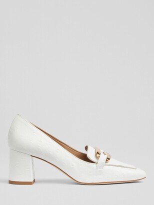 Susanna Block Heel Leather Court Shoes