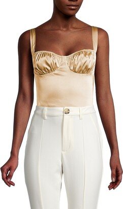 Ruched Satin Bodysuit