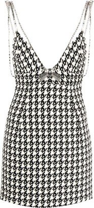 Bow-Detail Tweed Mini Dress