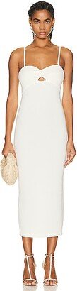 Gemini Rib Twist Dress in White