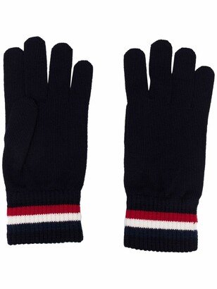 Logo-Stripe Knit Gloves