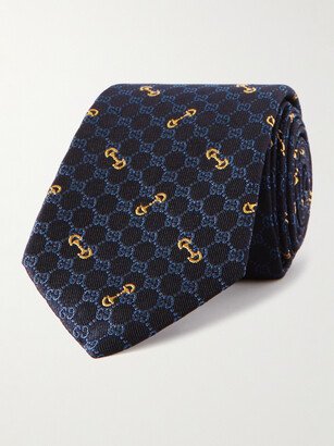 7cm Logo-Embroidered Silk-Jacquard Tie