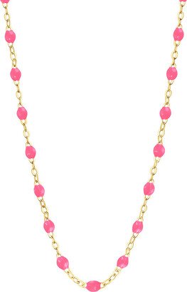 Classic Gigi Pink Resin Yellow Gold Necklace