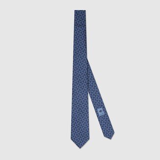 Stirrup Interlocking G print silk tie-AA