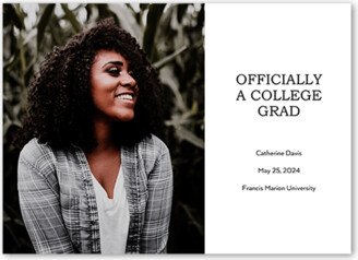 Graduation Announcements: Official Alumni Graduation Announcement, White, 5X7, Pearl Shimmer Cardstock, Square