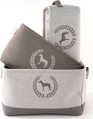 Precious Tails Linen Storage Bins - 3pk - Dog Crest