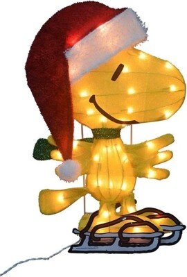 Peanuts 24 Inch Skating Woodstock Outdoor 2D LED Yard Decor