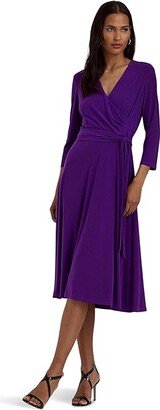 Surplice Jersey Dress (Purple Agate) Women's Dress