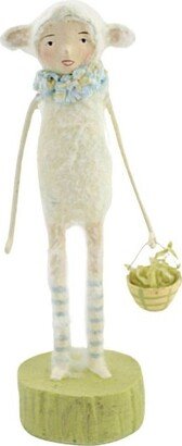 Bethany Lowe Designs Easter Lamb Dress Up - One Figurine 6.5 Inches - Michelle Lauristen - Ml9276 - Resin - White