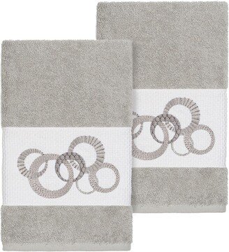 Annabelle Embellished Hand Towel - Set of 2 - Light Grey