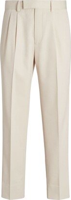 Double Pleat cotton-wool trousers