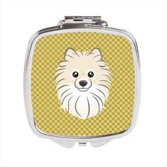 BB1135SCM Tan Checkered Pomeranian Compact Mirror