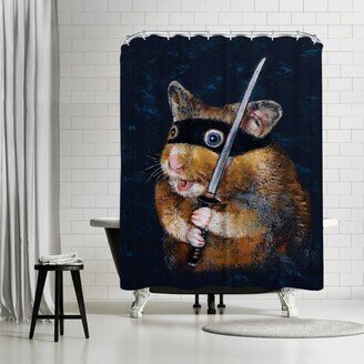 71 x 74 Shower Curtain, Ninja Hamster by Michael Creese