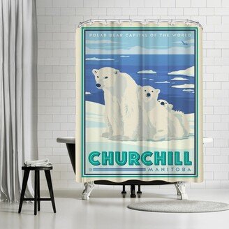 71 x 74 Shower Curtain, Canada Churchill Manitoba Polar Bears by Anderson Design Group