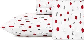 Love Lips Microfiber 4 Piece Sheet Set, Full