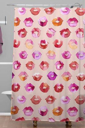 Pink and Red Lips Shower Curtain