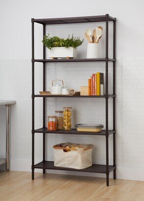 5-Tier 36x 14x 72 Slat Shelving Rack, Dark Bronze