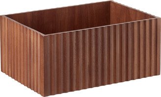 The Artisan Fluted Acacia Bin