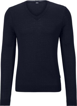 V-neck virgin wool jumper-AL