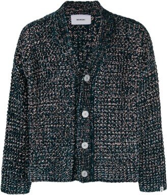 Bonsai speckled-knit V-neck cardigan