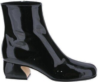 Glossy High-Shine Finish Anklle Boots