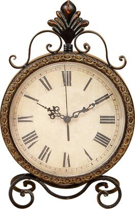 SONOMA SAGE HOME Brown Metal Scroll Clock