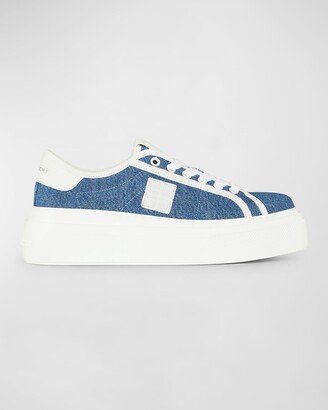 City Denim Platform Sneakers