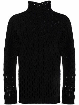 Roll-Neck Mesh Jumper