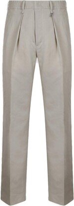 Elastic Waist Straight-Leg Trousers-AD