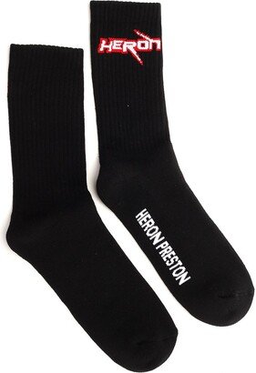 Race Heron Logo-Intarsia Knitted Socks