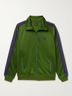 Webbing-Trimmed Logo-Embroidered Tech-Jersey Track Jacket