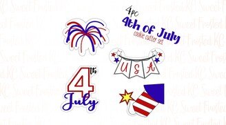 4Pc 4Th Of July Cookie Cutter Set