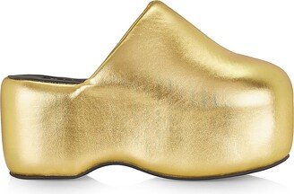 Metallic Bubble Platform Clogs