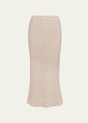 Petra Crochet-Knit Midi Skirt