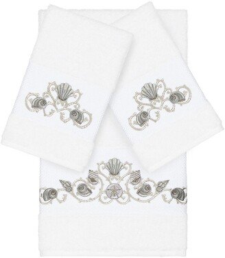 Bella 3-Piece Embellished Towel - White