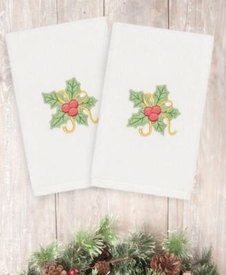 Linum Home Christmas Holly Bunch 100 Turkish Cotton Hand Towel Collection