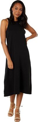 Softfade Cotton Cover-Up Tank Dress (True Black) Women's Swimwear