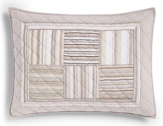 Neutral Stripe Patchwork Sham, King, Created for Macy's