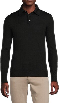 Long Sleeve Cashmere Blend Polo