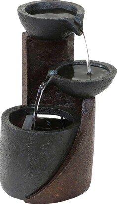 Sunnydaze Decor Descending Bowls Resin Indoor 3-Tier Water Fountain - 9 in