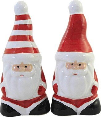 Tabletop Santa Salt & Pepper Shaker Set - Salt And Pepper Set 3.5 Inches - Christmas Claus - Y1321 Stripe - Dolomite - Red