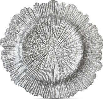 Jay Import Glass Silver-Tone Reef Charger Plate