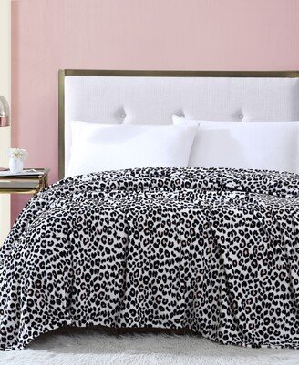 Betsey's Leopard Ultra Soft Plush Blanket, King - Black, Pink